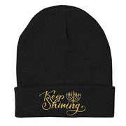 Keep Shining Embroidered Long Knitted Beanie