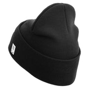 2nd Marine Division Veteran Logo Embroidered 12 Inch Solid Knit Cuff Long Beanie Made in USA - Black OSFM