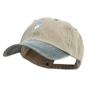 Argentina Map with Flag Logo Embroidered Pigment Dyed Wash Cap - Khaki-Green OSFM