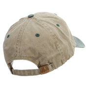 Argentina Map with Flag Logo Embroidered Pigment Dyed Wash Cap - Khaki-Green OSFM