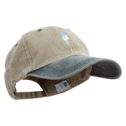 Argentina Map with Flag Logo Embroidered Pigment Dyed Wash Cap - Khaki-Green OSFM