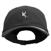 Sketch of Flying Swallow Embroidered Dad Style Unstructured Low Profile 6 panel Cotton Cap - Black OSFM