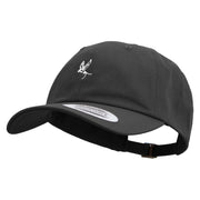 Sketch of Flying Swallow Embroidered Dad Style Unstructured Low Profile 6 panel Cotton Cap - Black OSFM