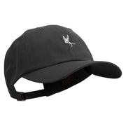 Sketch of Flying Swallow Embroidered Dad Style Unstructured Low Profile 6 panel Cotton Cap - Black OSFM