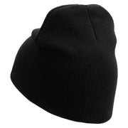 Licensed Star US Army Retired Military Embroidered 8 Inch Knitted Short Beanie - Black OSFM