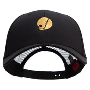 Jazz Music Show Icon Embroidered Solid Cotton Twill Low Profile Nylon Mesh Back Cap - Black OSFM