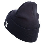 2nd Marine Division Veteran Logo Embroidered 12 Inch Solid Knit Cuff Long Beanie Made in USA - Navy OSFM