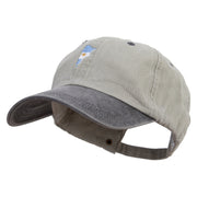 Argentina Map with Flag Logo Embroidered Pigment Dyed Wash Cap