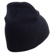 Licensed Star US Army Retired Military Embroidered 8 Inch Knitted Short Beanie - Navy OSFM