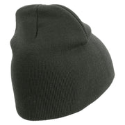 Licensed Star US Army Retired Military Embroidered 8 Inch Knitted Short Beanie - Dk-Grey OSFM