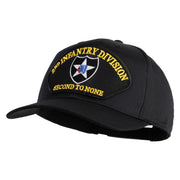 2nd Infantry Division Second to None Patched Solid Cotton Twill Pro Style Cap - Black OSFM