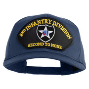 2nd Infantry Division Second to None Patched Solid Cotton Twill Pro Style Cap - Navy OSFM