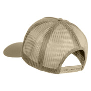 1st Cavalry Division Vietnam Veteran Patched Solid Cotton Twill 5 panel Mesh Back Cap - Khaki OSFM