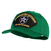 2nd Infantry Division Second to None Patched Solid Cotton Twill Pro Style Cap - Kelly OSFM