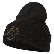 Glitter Angel Embroidered Long Knitted Beanie