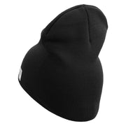 2nd Marine Division Veteran Symbol Embroidered 8 Inch Solid Knit Short Beanie Made in USA - Black OSFM