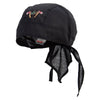 Forest Ax Embroidered Cotton Poplin Biker Style Head Wrap - Black OSFM