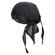 Forest Ax Embroidered Cotton Poplin Biker Style Head Wrap - Black OSFM