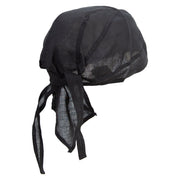 Forest Ax Embroidered Cotton Poplin Biker Style Head Wrap - Black OSFM