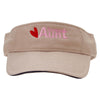 Sweet Aunt Embroidered Pro Style Cotton Twill Washed Visor - Khaki-Navy OSFM