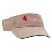 Sweet Aunt Embroidered Pro Style Cotton Twill Washed Visor - Khaki-Navy OSFM