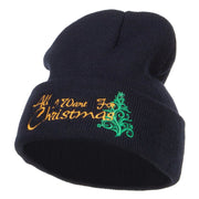 All I Want For Christmas Embroidered Beanie