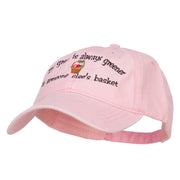 Grass is Greener Easter Embroidered Washed Cap