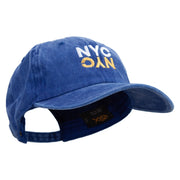 Reflection New York City Logo Embroidered Unstructured Pigment Dyed Cotton Cap - Royal OSFM