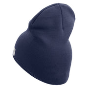 2nd Marine Division Veteran Symbol Embroidered 8 Inch Solid Knit Short Beanie Made in USA - Navy OSFM