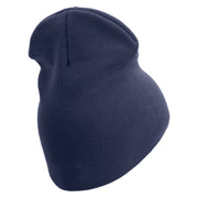 2nd Marine Division Veteran Symbol Embroidered 8 Inch Solid Knit Short Beanie Made in USA - Navy OSFM