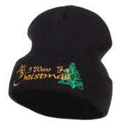 All I Want For Christmas Embroidered Beanie