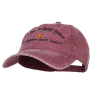 Grass is Greener Easter Embroidered Washed Cap