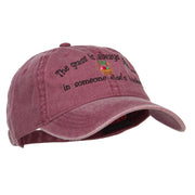 Grass is Greener Easter Embroidered Washed Cap