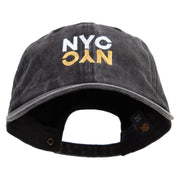 Reflection New York City Logo Embroidered Unstructured Pigment Dyed Cotton Cap - Black OSFM