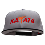 Orange Karate Kick Embroidered Two Tone Flat Bill Snapback