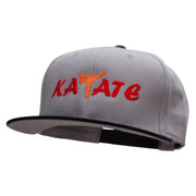 Orange Karate Kick Embroidered Two Tone Flat Bill Snapback