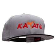 Orange Karate Kick Embroidered Two Tone Flat Bill Snapback