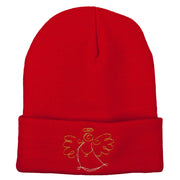 Glitter Angel Embroidered Long Knitted Beanie