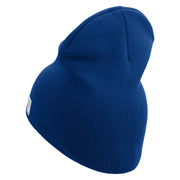 2nd Marine Division Veteran Symbol Embroidered 8 Inch Solid Knit Short Beanie Made in USA - Royal-Blue OSFM