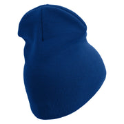 2nd Marine Division Veteran Symbol Embroidered 8 Inch Solid Knit Short Beanie Made in USA - Royal-Blue OSFM