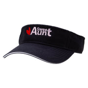 Sweet Aunt Embroidered Pro Style Cotton Twill Washed Visor - Navy-White OSFM