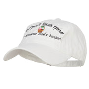 Grass is Greener Easter Embroidered Washed Cap