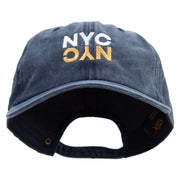 Reflection New York City Logo Embroidered Unstructured Pigment Dyed Cotton Cap - Navy OSFM