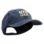 Reflection New York City Logo Embroidered Unstructured Pigment Dyed Cotton Cap - Navy OSFM