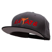 Orange Karate Kick Embroidered Two Tone Flat Bill Snapback