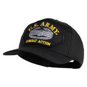 U.S. Army Combat Action Patched Solid Cotton Twill Pro Style Cap - Black OSFM