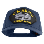 U.S. Army Combat Action Patched Solid Cotton Twill Pro Style Cap - Navy OSFM
