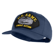 U.S. Army Combat Action Patched Solid Cotton Twill Pro Style Cap - Navy OSFM