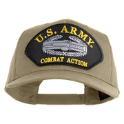 U.S. Army Combat Action Patched Solid Cotton Twill Pro Style Cap - Khaki OSFM