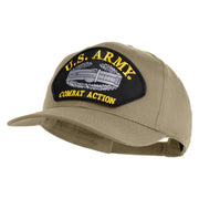 U.S. Army Combat Action Patched Solid Cotton Twill Pro Style Cap - Khaki OSFM